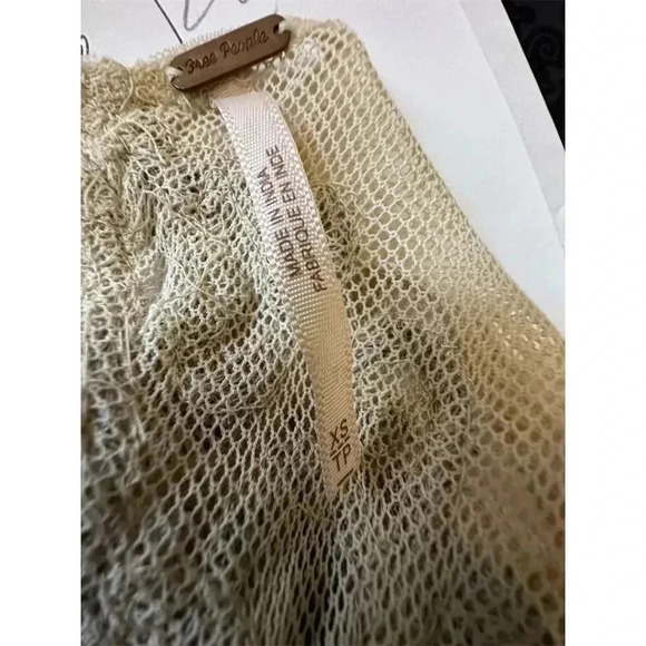 Free People XS Nude Tan Beaded Bodycon Mini Low Back Glam Dress - Picture 7 of 11